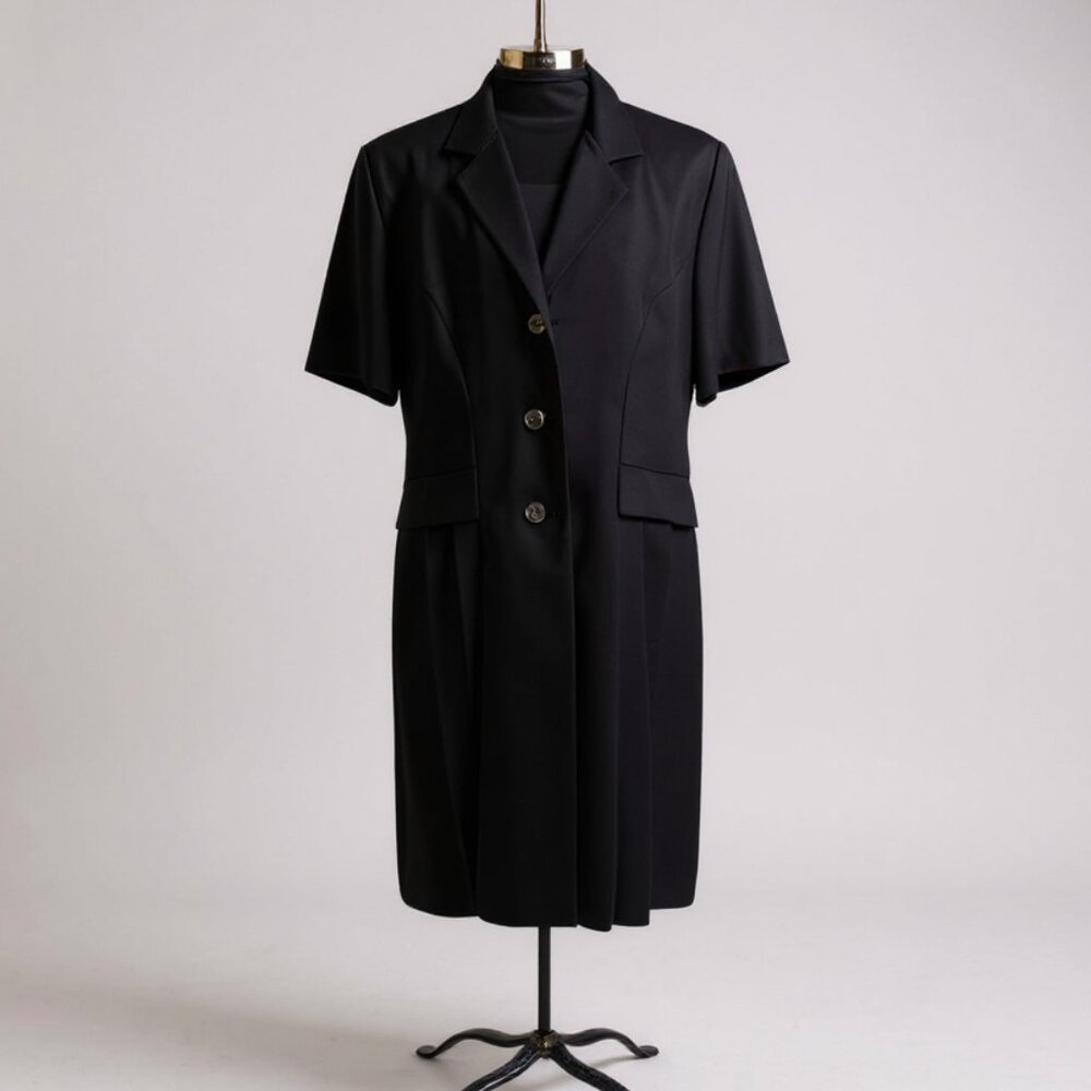 Vintage Fattaneh Bahari 2 Piece Black Blazer Dress Size 16 - Picture 13 of 15